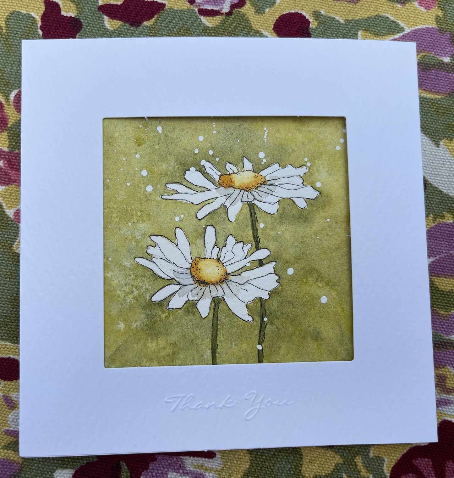 #1021ED Sketchbook series watercolor notecards: Daisy and Echinacea