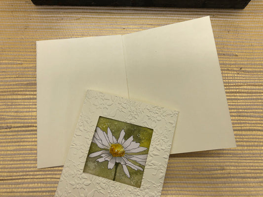 Daisy themed notecard stationery; 2-pack