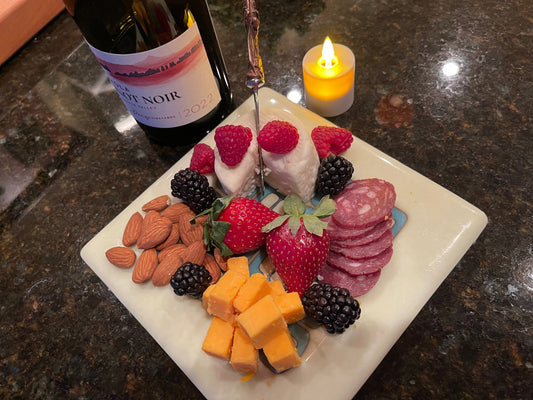 Fused Glass Cheese Plate 7" square