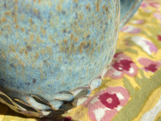 Stoneware coffee mug shades of blue P1004