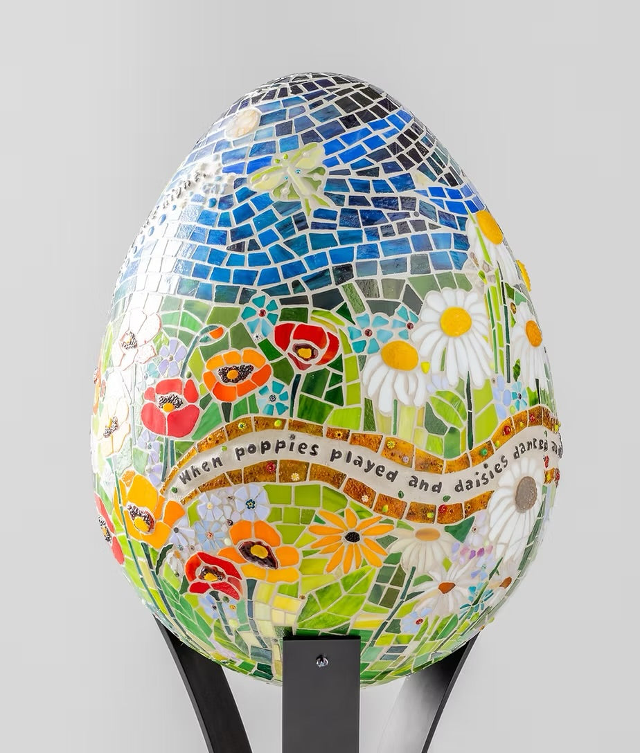 Glass Mosaic "When Poppies Played" 2025 Eggstravaganza