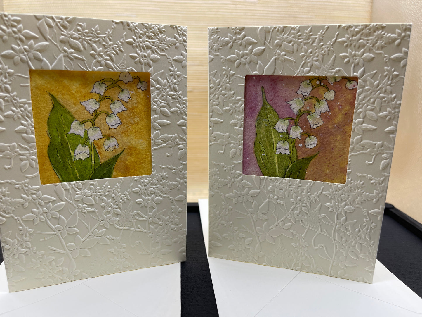 Sketchbook themed floral watercolor notecards: Lily of the Valley #1012LV