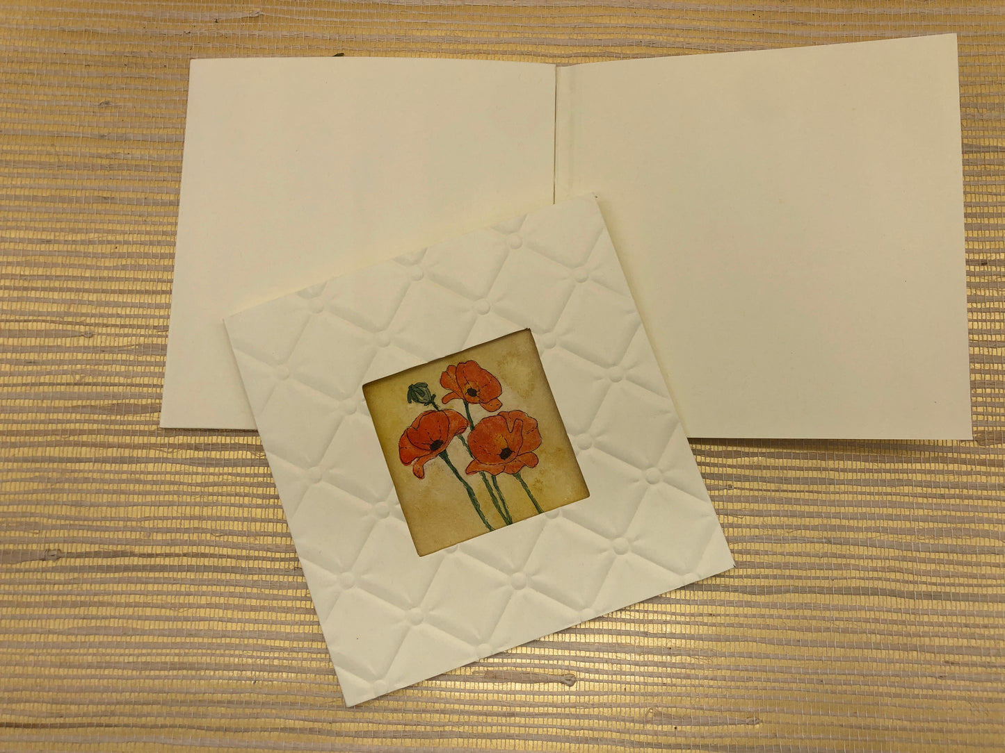 Poppy themed notecard stationery; 2-pack