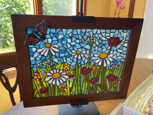 Fyr Bal Framed Mosaic Poppies