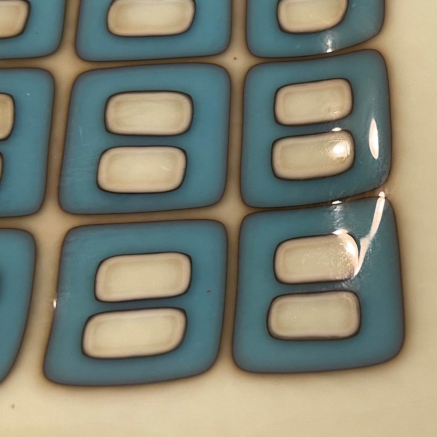 Fused Glass Cheese Plate 7" square