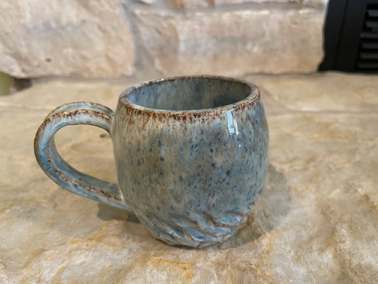 Stoneware coffee mug shades of blue P1004