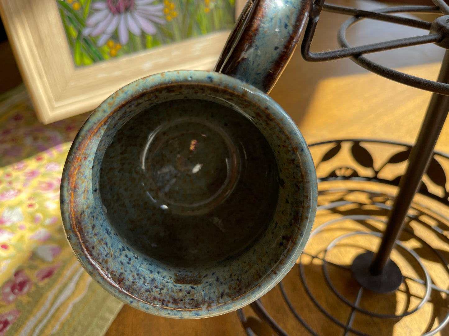 Stoneware coffee mug shades of blue  P1002
