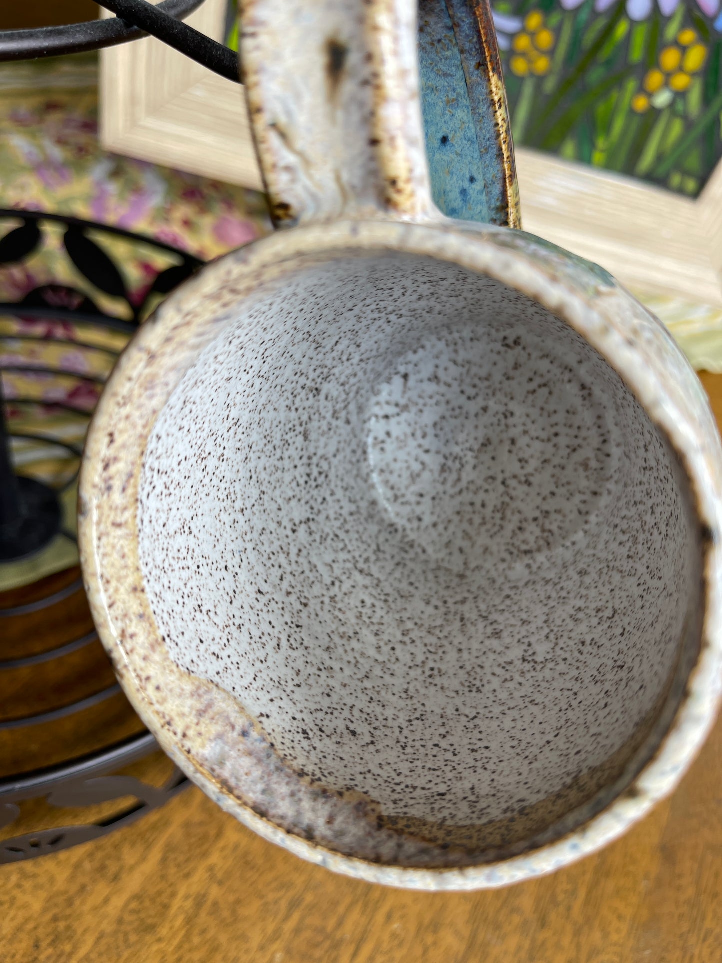 Stoneware coffee mug shades of blue P1005