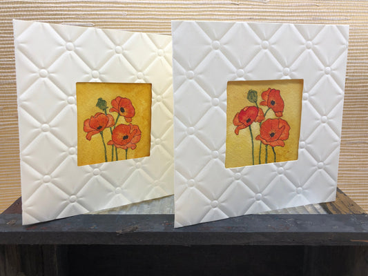 Poppy themed notecard stationery; 2-pack