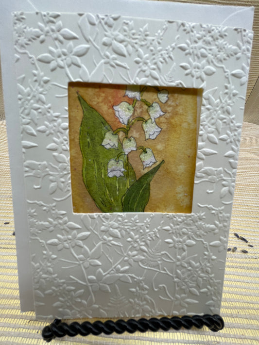 Sketchbook watercolor series notecard/envelope: Lily of the Valley  #1013LV