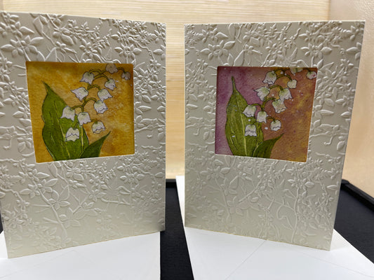 Sketchbook themed floral watercolor notecards: Lily of the Valley #1012LV